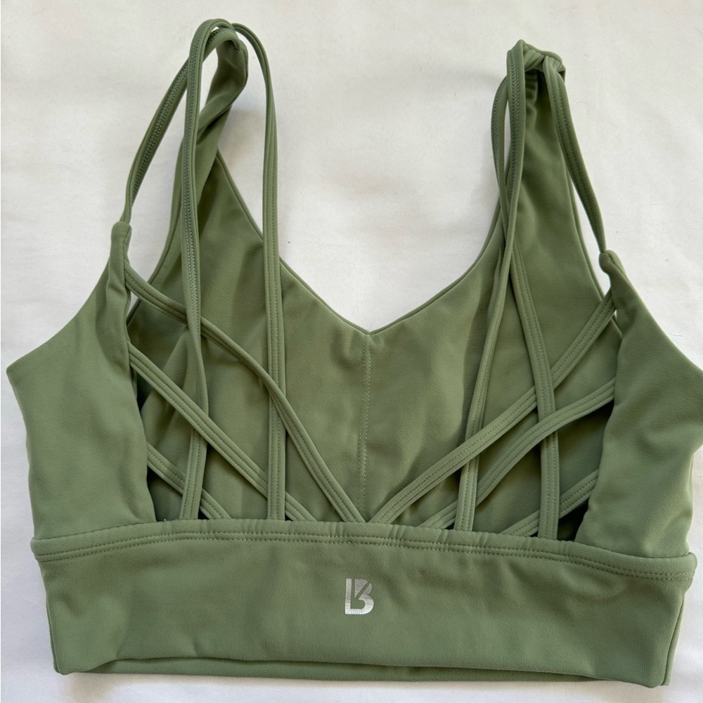 Buffbunny Monarch Agave Green Bloom Sports Bra Small